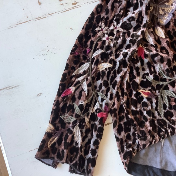 NWT Johnny Was Penelope Leopard Velvet Butterfly Embroidered Bolero Jacket S - Picture 14 of 16